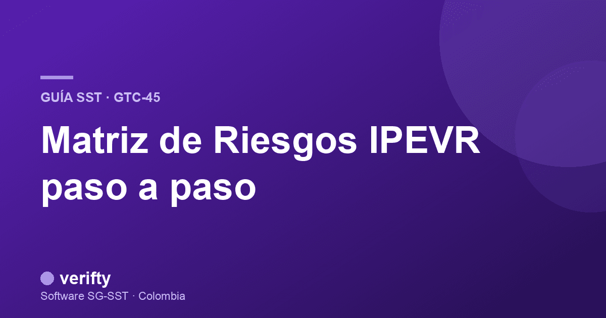 Portada de Matriz de riesgos IPEVR (GTC-45): paso a paso