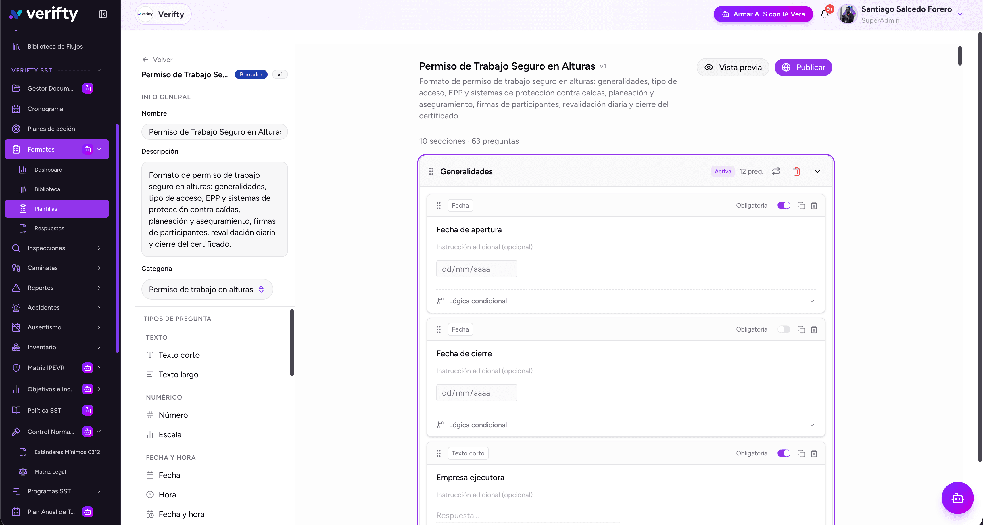 Trazabilidad digital de permisos de trabajo y certificaciones en Verifty