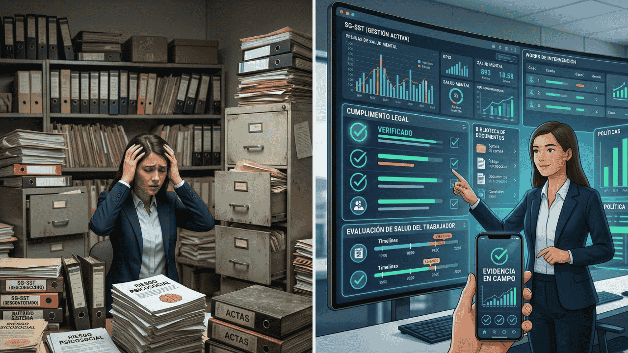 Imagen de portada para Cinco normas nuevas de salud mental laboral. Un año para implementarlas. ¿Cuántas tiene tu SG-SST con evidencia verificable hoy?